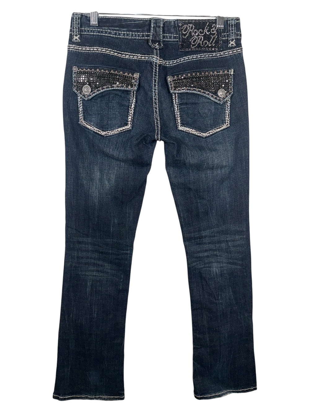 Rock & Roll Cowgirl Dark Blue Straight-Leg Jeans